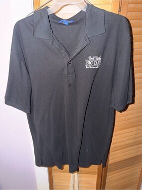 Port Authority Black Polo with White 'Big Taste' Chest Logo